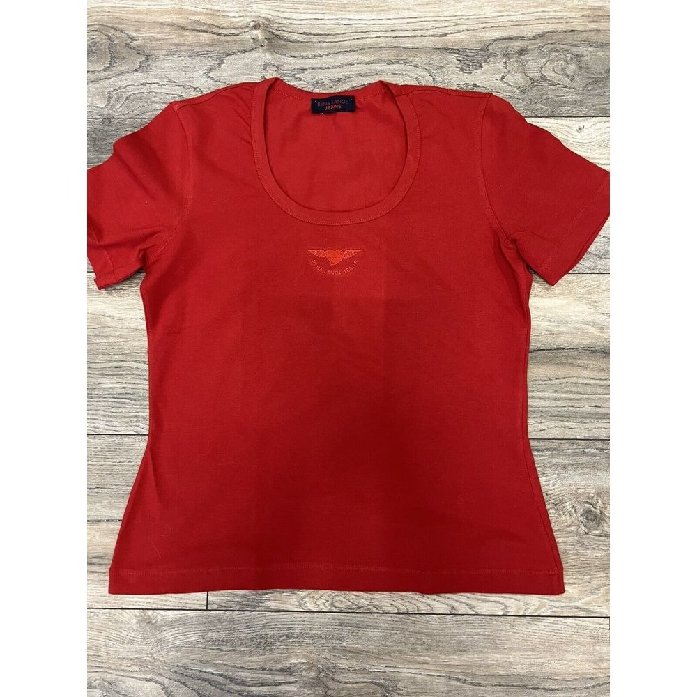 Rena Lange Women's Red T shirt Top Short D/CH 42,  IT 46,  US 10